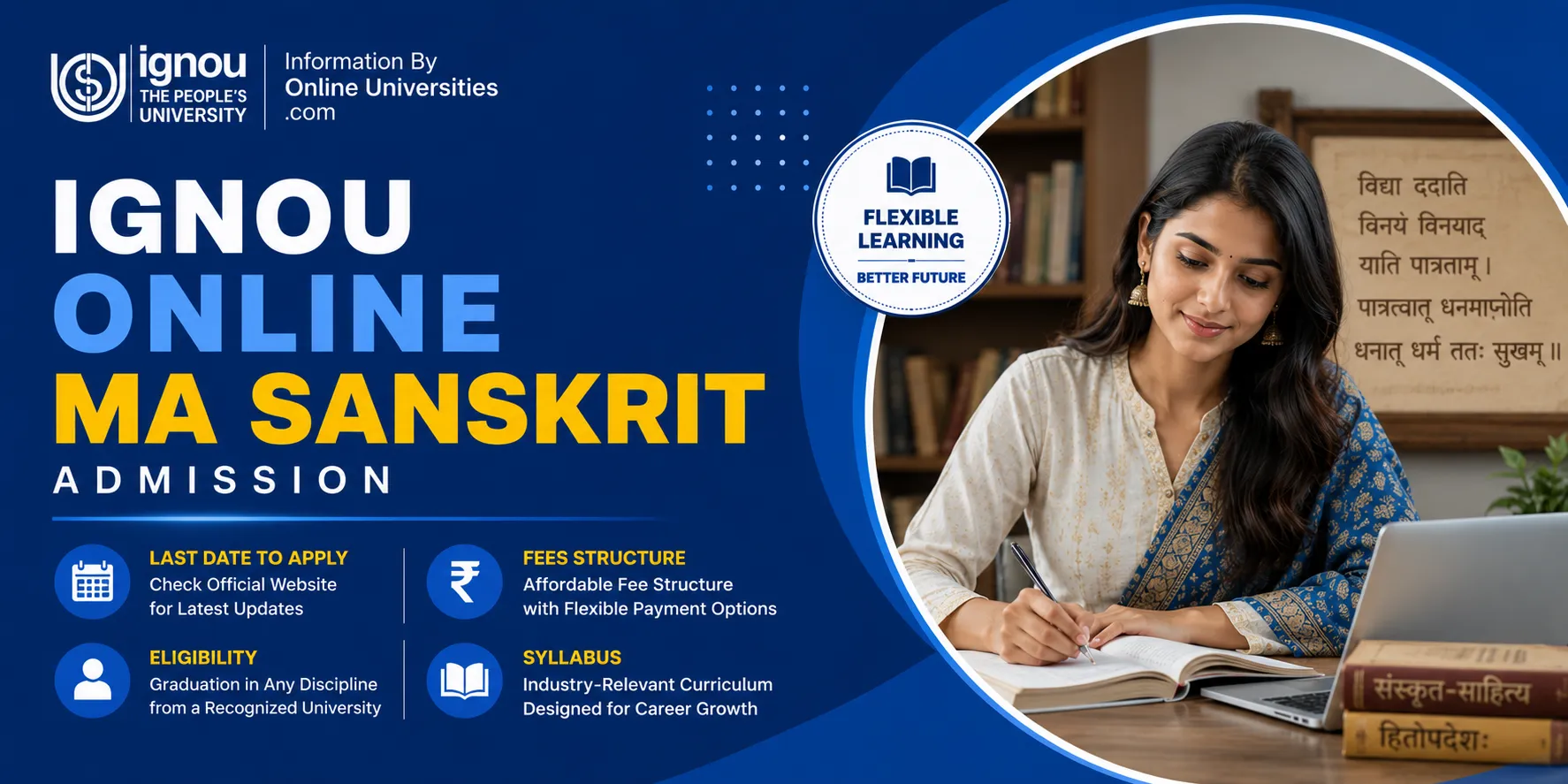 IGNOU Online MA Sanskrit Admission 2026 | Last Date to Placement