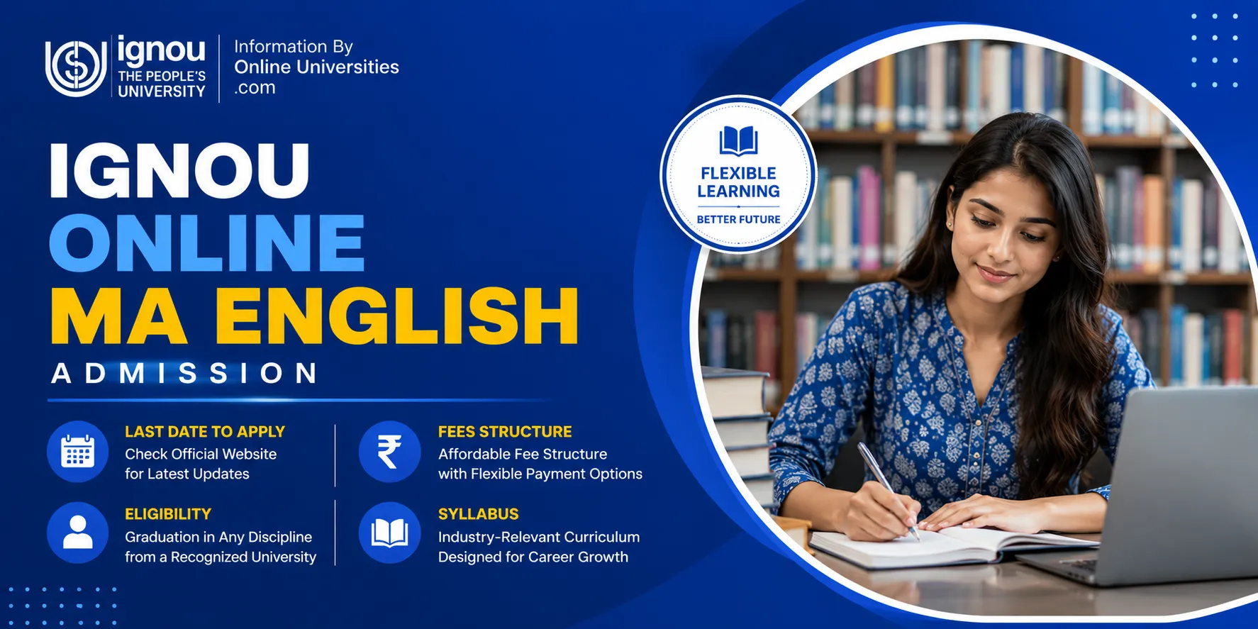 IGNOU Online MA English Admission 2026 | Last date to Courses