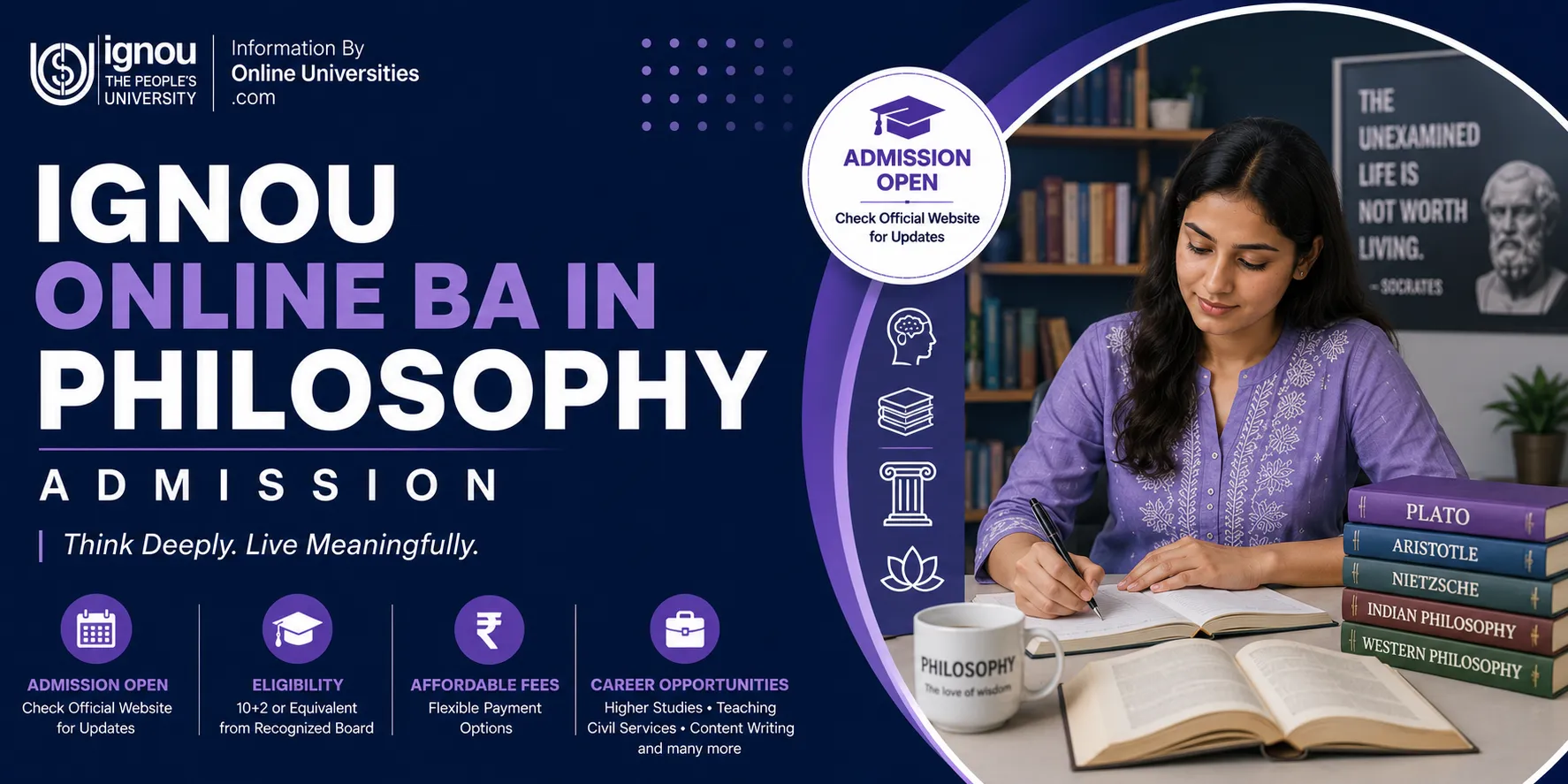 IGNOU Online BA Philosophy Admission 2026 | Last Date, Eligibility