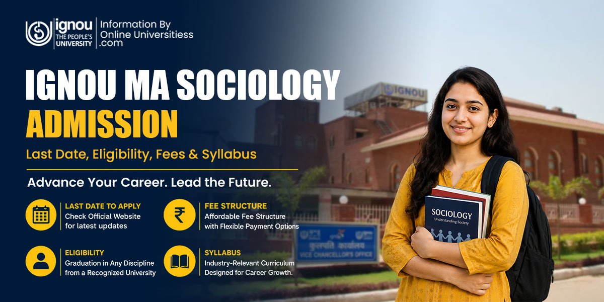 IGNOU MA Sociology Admission 2026 | Last Date to Fees